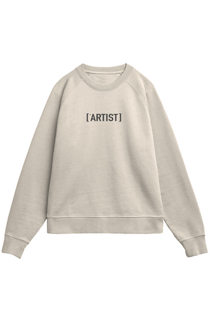 Bone sweatshirt with 'ARTIST' text on a white background
