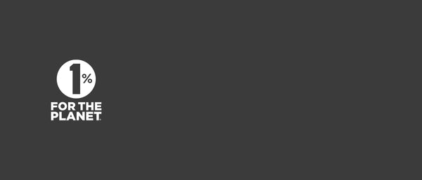 Logo of '1% for the Planet' on a black background