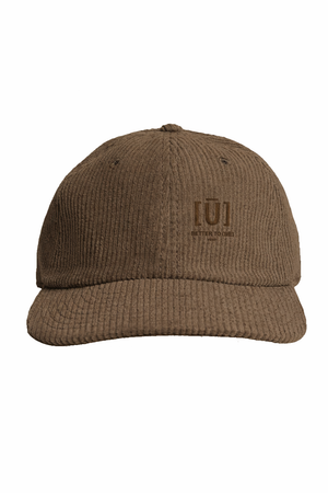 Brown cap with a brown logo on a white background