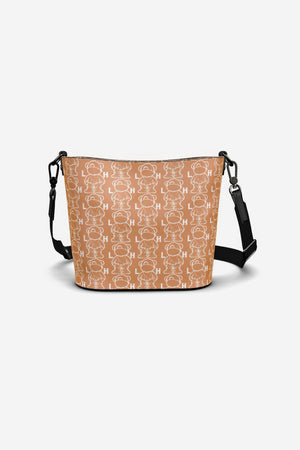 Little Humn ORG Orange Leather Bucket Tote Toddler Bag