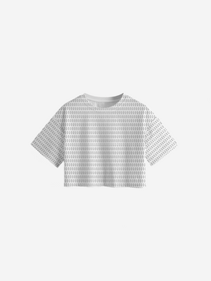 White Logo Branded Ovasized CropTop